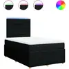 Image de vidaXL Lit boxspring avec matelas noir 120x200 cm Tissu