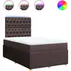 Image de vidaXL Lit boxspring avec matelas brun foncé 120x200 cm Tissu