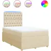 Image de vidaXL Lit Boxspring avec matelas Crème 120x200 cm Tissu