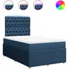 Image de vidaXL Lit boxspring avec matelas bleu 120x200 cm Tissu