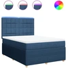 Image de vidaXL Lit boxspring avec matelas bleu 140x190 cm Tissu