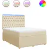 Image de vidaXL Lit boxspring avec matelas Crème 140x190 cm Tissu