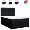Image de vidaXL Lit boxspring avec matelas noir 140x200 cm Tissu