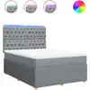 Image de vidaXL Lit boxspring avec matelas gris clair 140x200 cm Tissu