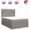 Image de vidaXL Lit boxspring avec matelas Taupe 140x200 cm Tissu