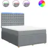 Image de vidaXL Lit boxspring avec matelas gris clair 140x200 cm Tissu