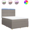 Image de vidaXL Lit boxspring avec matelas Taupe 140x200 cm Tissu