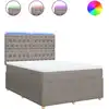Image de vidaXL Lit boxspring avec matelas Taupe 160x200 cm Tissu