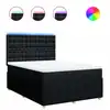 Image de vidaXL Lit boxspring avec matelas noir 160x200 cm Tissu