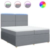 Image de vidaXL Lit boxspring avec matelas gris clair 200x200 cm Tissu
