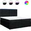 Image de vidaXL Lit boxspring avec matelas noir 200x200 cm tissu