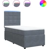 Image de vidaXL Lit boxspring avec matelas gris foncé 80x200 cm velours