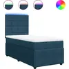 Image de vidaXL Lit boxspring avec matelas bleu 80x200 cm velours