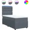 Image de vidaXL Lit boxspring avec matelas gris foncé 80x200 cm velours