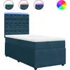 Image de vidaXL Lit boxspring avec matelas bleu 80x200 cm velours