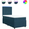 Image de vidaXL Lit boxspring avec matelas bleu 90x190 cm velours