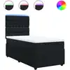 Image de vidaXL Lit boxspring avec matelas noir 90x190 cm velours