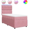 Image de vidaXL Lit boxspring avec matelas rose 90x190 cm velours