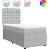 Image de vidaXL Lit boxspring avec matelas gris clair 90x190 cm velours