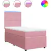 Image de vidaXL Lit boxspring avec matelas rose 90x200 cm velours