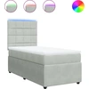Image de vidaXL Lit boxspring avec matelas gris clair 90x200 cm velours