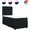 Image de vidaXL Lit boxspring avec matelas noir 90x200 cm velours