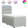 Image de vidaXL Lit boxspring avec matelas gris clair 90x200 cm velours