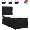 Image de vidaXL Lit boxspring avec matelas noir 90x200 cm velours