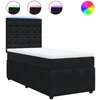 Image de vidaXL Lit boxspring avec matelas noir 90x200 cm velours