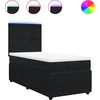 Image de vidaXL Lit boxspring avec matelas noir 100x200 cm velours