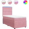 Image de vidaXL Lit boxspring avec matelas rose 100x200 cm velours