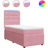Image de vidaXL Lit boxspring avec matelas rose 100x200 cm velours