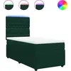 Image de vidaXL Lit boxspring avec matelas vert foncé 100x200 cm velours