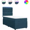 Image de vidaXL Lit boxspring avec matelas bleu 100x200 cm velours