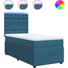Image de vidaXL Lit boxspring avec matelas bleu 100x200 cm velours