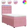 Image de vidaXL Lit boxspring avec matelas rose 100x200 cm velours