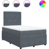 Image de vidaXL Lit boxspring avec matelas gris foncé 120x200 cm velours