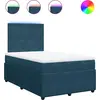 Image de vidaXL Lit boxspring avec matelas bleu 120x200 cm velours