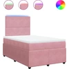 Image de vidaXL Lit boxspring avec matelas rose 120x200 cm velours