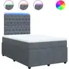 Image de vidaXL Lit boxspring avec matelas gris foncé 120x200 cm velours