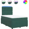 Image de vidaXL Lit boxspring avec matelas vert foncé 120x200 cm velours