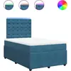 Image de vidaXL Lit boxspring avec matelas bleu 120x200 cm velours