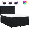 Image de vidaXL Lit boxspring avec matelas noir 140x190 cm velours
