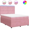Image de vidaXL Lit boxspring avec matelas rose 140x190 cm velours