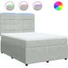 Image de vidaXL Lit boxspring avec matelas gris clair 140x190 cm velours