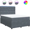 Image de vidaXL Lit boxspring avec matelas gris foncé 140x190 cm velours