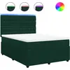 Image de vidaXL Lit boxspring avec matelas vert foncé 140x190 cm velours