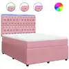 Image de vidaXL Lit boxspring avec matelas rose 140x190 cm velours