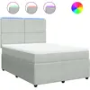 Image de vidaXL Lit boxspring avec matelas gris clair 140x200 cm velours