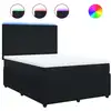 Image de vidaXL Lit boxspring avec matelas noir 140x200 cm velours